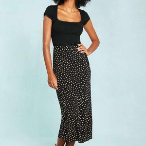 NWT Rouje Paris Dot Flippy Bias Cut Skirt